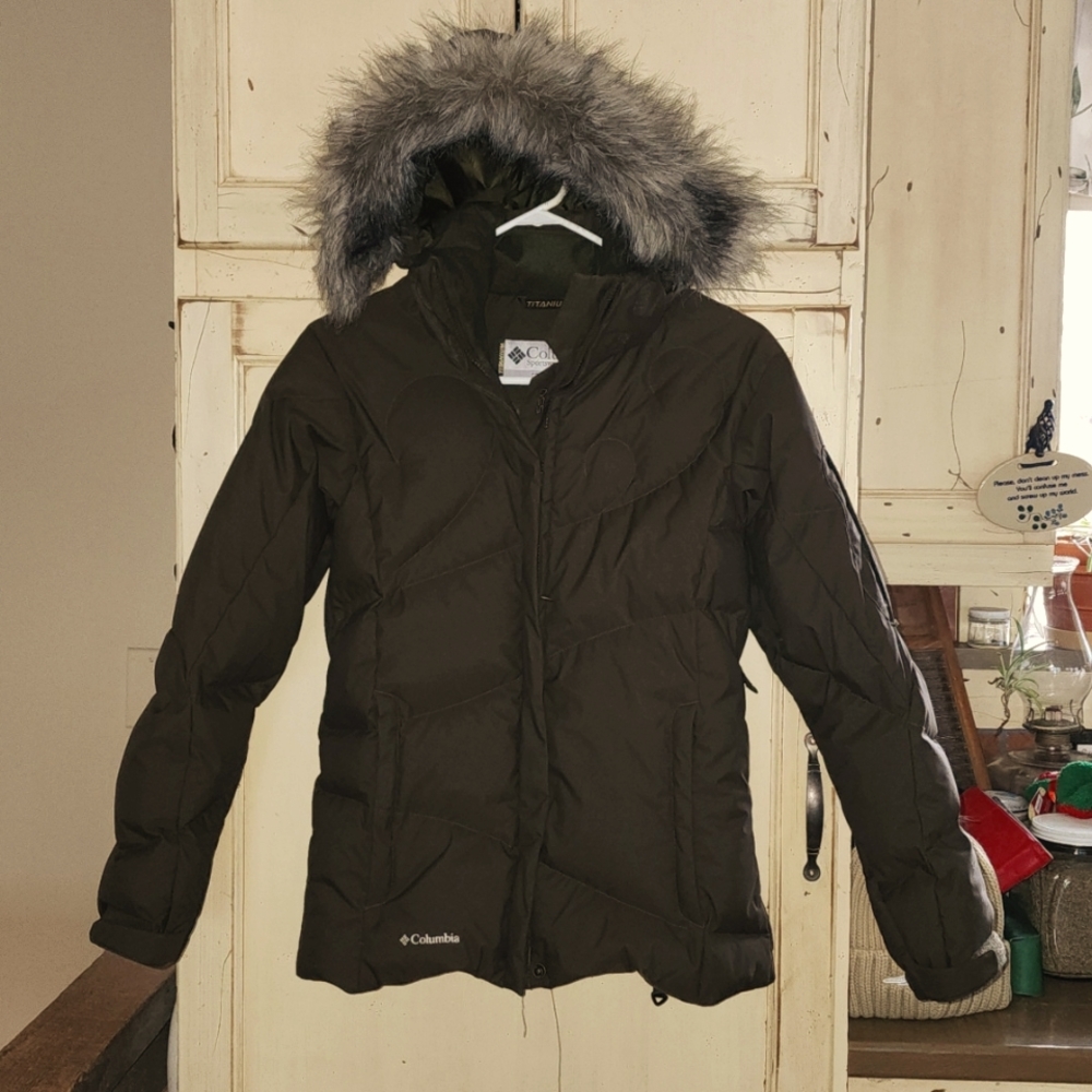Columbia 550 Titanium Down Jacket Chocolate Brown XS